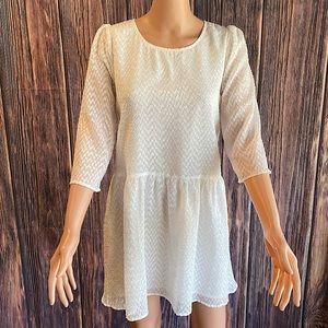 Lucca Couture NWOT size small beautiful white pattern summer sun dress